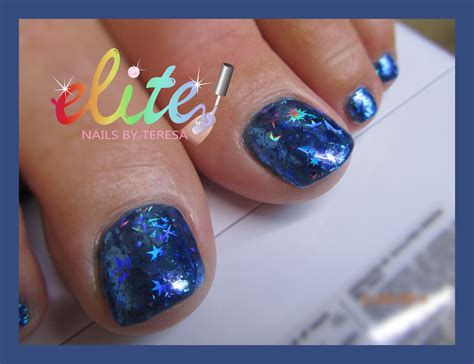 Blue foil CND Shellac toes stars Gel Polish nail art Pedicure nails Shellac Toes, Pedicure Nails ...