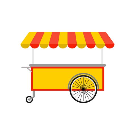 food cart flat design vector illustration.concession cart illustration ...