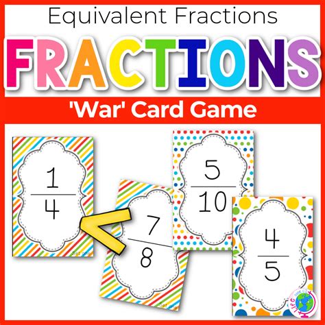 Fraction "War" Card Game Center (Comparing fractions) - Life Over C's Club