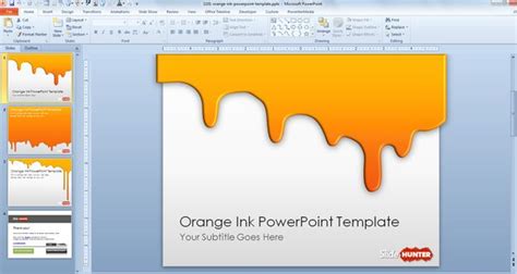 Free Orange Ink PowerPoint Template - Free PowerPoint Templates - SlideHunter.com