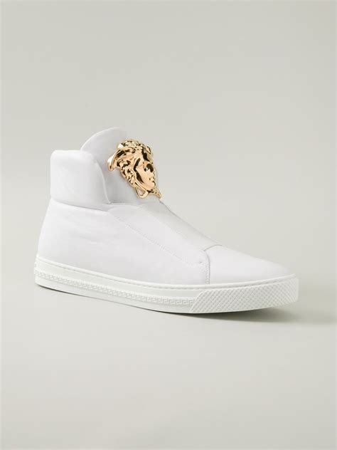 Versace Medusa Hi-Top Sneakers in White for Men | Lyst