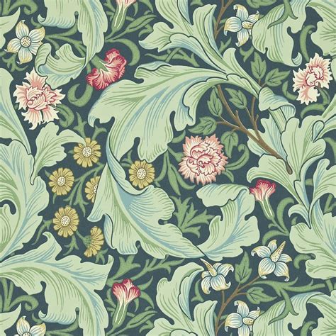 Leicester Wallpaper - Woad/Sage (212541) - William Morris & Co Archive 2 Wallpapers Collection ...