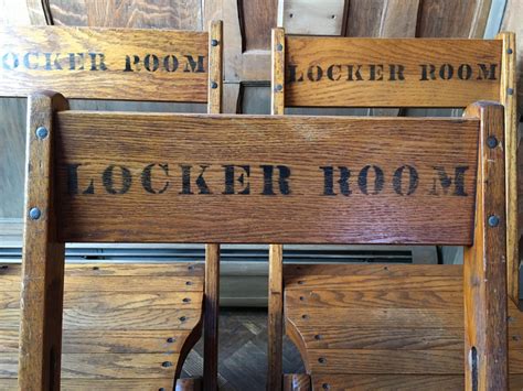 Vintage Locker Room Folding Chairs, Set of 5, Wood Folding Chairs ...