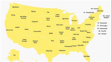 This map highlights some pretty weird town names across each state