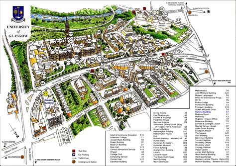 Large detailed University of Glasgow map | Glasgow | United Kingdom ...