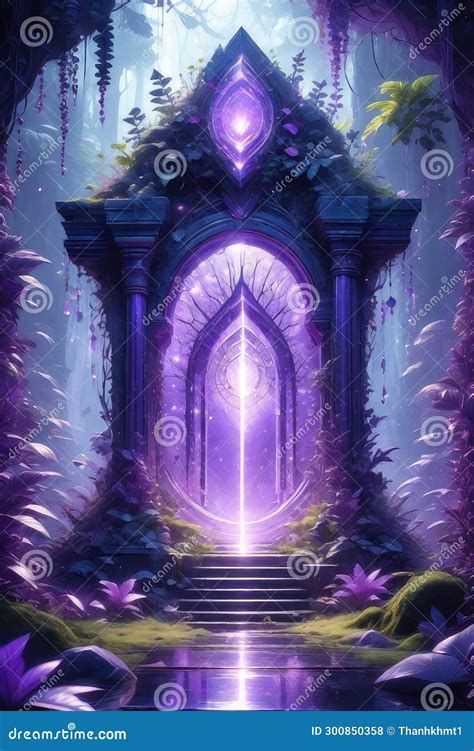 A Magical Purple Portal, Vertical Composition Stock Illustration - Illustration of generated ...