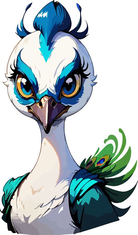 Peacock Bird Character Logo AI Generative 34509011 PNG