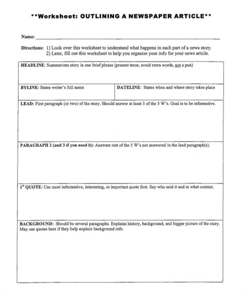 Story Outline Template - 6+ Free Word, PDF Document Download