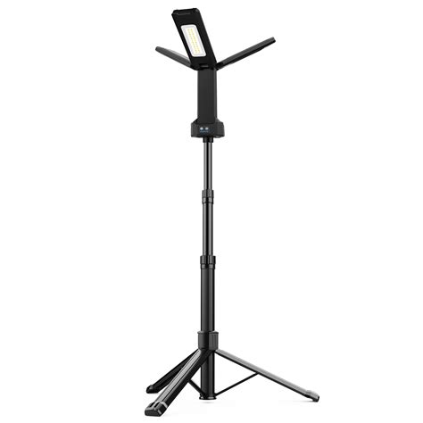 Rechargeable LED Work Light with Stand, 67" Tall Portable Cordless Work Light 3-head, 8AH ...