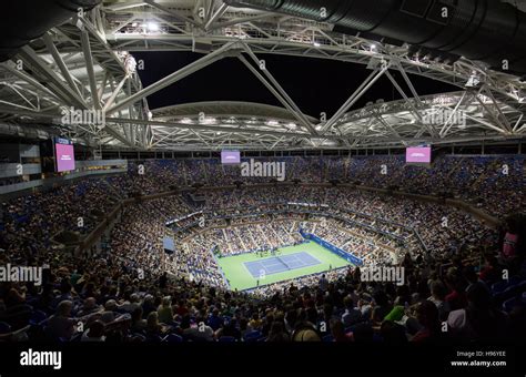 Arthur Ashe Stadium, night session,US Open Championships 2016 Stock ...