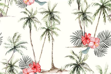 Coconut tree watercolor seamless pattern 1233676 Vector Art at Vecteezy