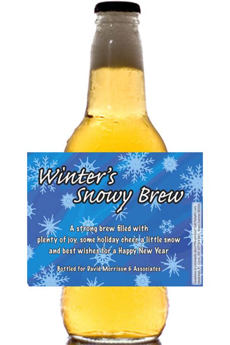 Winter Snow Theme Beer Bottle Label