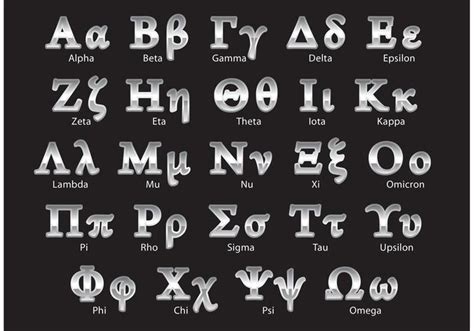 Silver Greek Alphabet Vectors 89160 Vector Art at Vecteezy