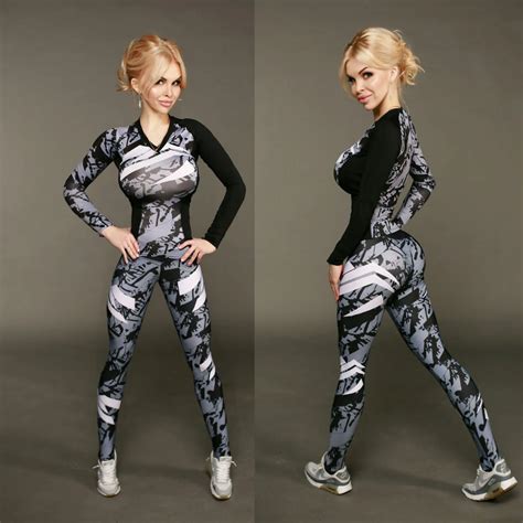 PENERAN Jogging Suits for Women Sport Costume Camouflage Fitness Suit ...
