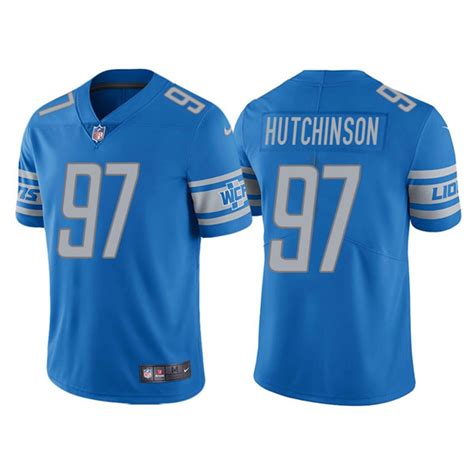 Men's Detroit Lions #97 Aidan Hutchinson Blue Vapor Untouchable Limited ...