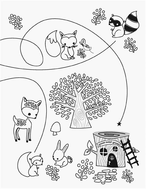 Woodland Baby Animals Coloring Pages Coloring Pages