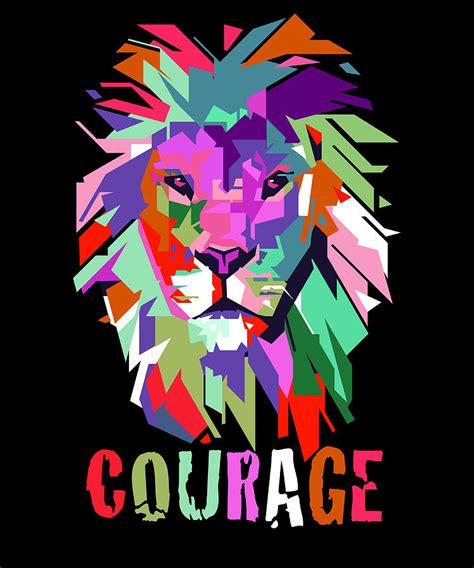 Lion Head Courage Poster Painting by Elliott Thompson - Fine Art America