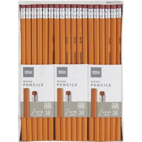 Office Depot® Brand Wood Pencils, #2 HB Medium Lead, Yellow, 12 Pencils ...