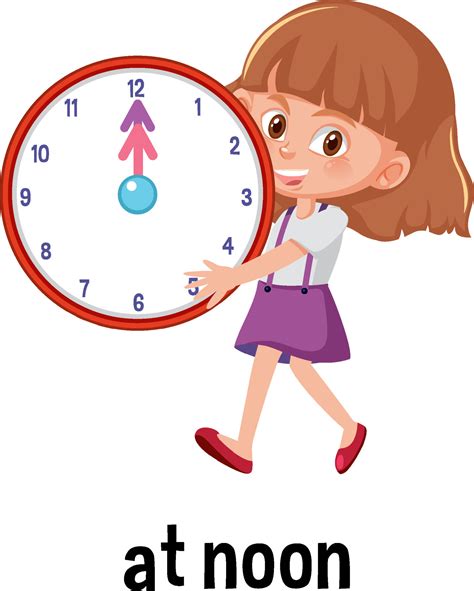 English prepositions of time for children 6769189 Vector Art at Vecteezy