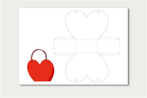 DIY Paper Heart Gift Box Template SVG