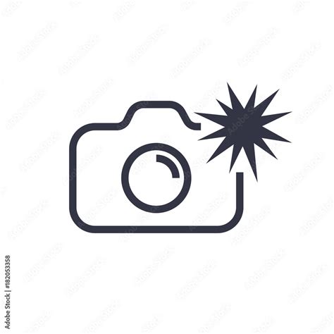 Camera icon vector illustration. Isolated photocamera with flash symbol ...