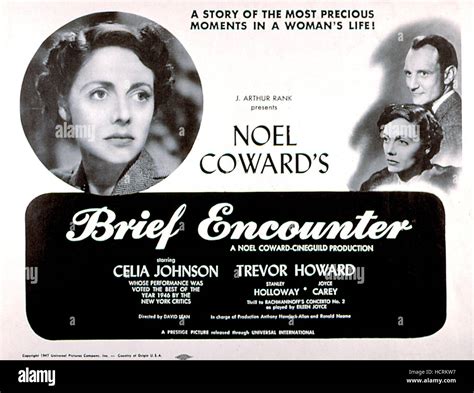 BRIEF ENCOUNTER, Celia Johnson, Trevor Howard, 1945, poster art Stock Photo - Alamy