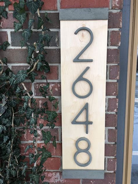 Amazon.com: Modern House Numbers Vertical, House Numbers Sign, Modern ...