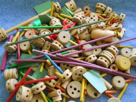 Vintage Tinker Toys Wood Tinker Toys by VintageDustCollector