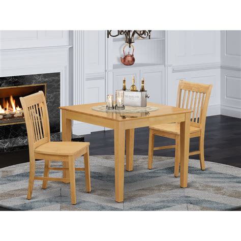 OXNO3-OAK-W 3 Pc small Kitchen Table set - square Kitchen Table and 2 dinette Chairs - Walmart ...