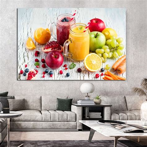 Modern Colorful Fruit Poster Wall Art Canvas Painting Abstract Picture ...