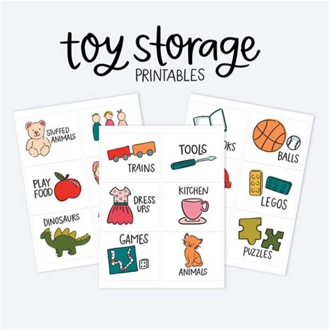 Kids Toy Room Organization Labels Storage Picture Printables - Etsy