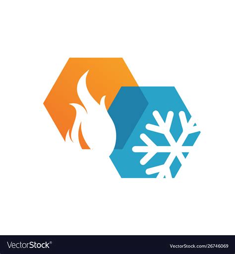 Abstract heating and cooling hvac logo design Vector Image