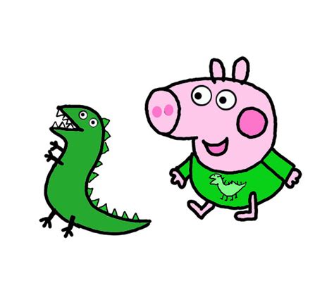 How to Draw George Pig and Mr. Dinosaur from Peppa Pig - Step by Step ...