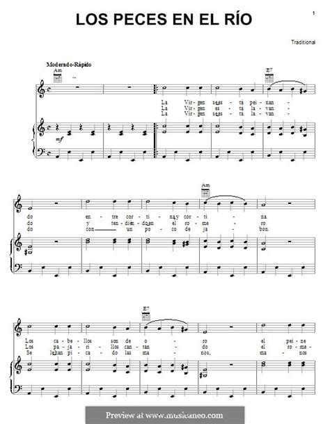 Los peces en el Río by folklore - sheet music on MusicaNeo