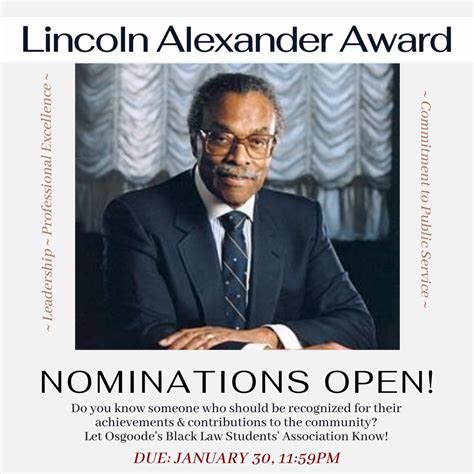 Lincoln Alexander Award | Black Law Students Association