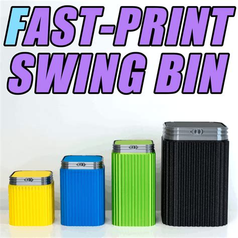 3D file Fast-Print Trash / Rubbish Bins With Swing Lids 🗑️・3D print ...