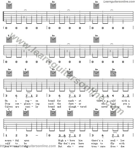 Donna Donna by Joan Baez Guitar Tabs Chords Sheet Music Free ...