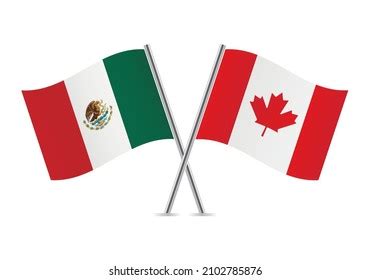 Mexico Canada Flags Mexican Canadian Flags Stock Vector (Royalty Free ...