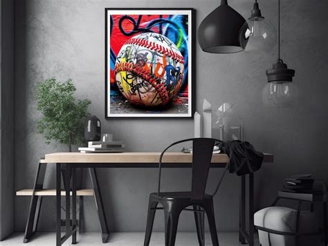 Baseball Graffiti Wall Art, Digital Print, Colorful Sports Wall Decor, Modern Art Print ...