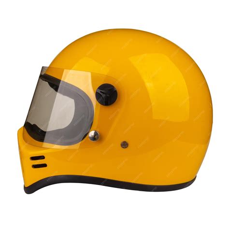 Premium Photo | Motorcycle helmet yellow isolated on white background