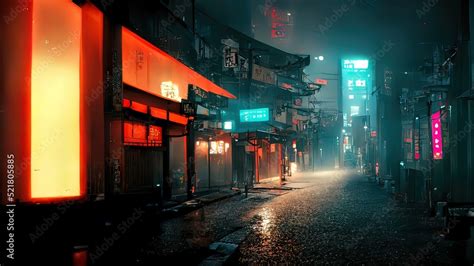 Cyberpunk japanese streets, asian street illustration, futuristic city ...