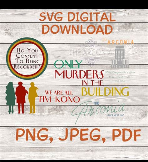 Only Murders in the Building SVG DIGITAL DOWNLOAD Png Jpeg - Etsy