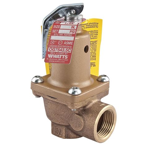 Watts® Series LF174A ASME Water Pressure Relief Valves For Pressure ...