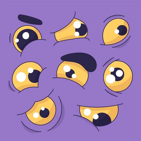 Free Vector | Hand drawn sad eyes cartoon illustration