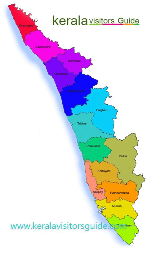 Kerala Tourism Map Districts