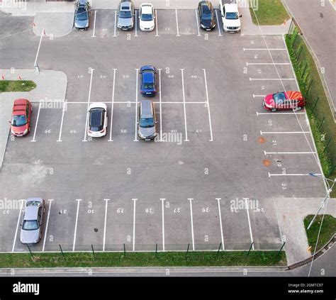 MINSK, BELARUS 10.08.21: car parking in the courtyard of a multi-storey building, seat numbers ...