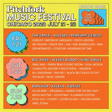 Buy Tickets to Pitchfork Music Festival 2023 in Chicago on Jul 21, 2023 ...