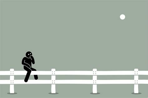 Man sitting on the fence. 2185503 Vector Art at Vecteezy