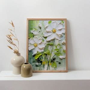 Daisy Oil Painting Wildflowers Artwork Floral Wall Art Flowers PRINT ...