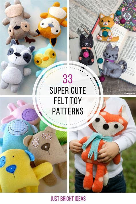 33 Super Cute Felt Toy Patterns Your Kids Will Love to Play With! | Felt toys patterns, Stuffed ...